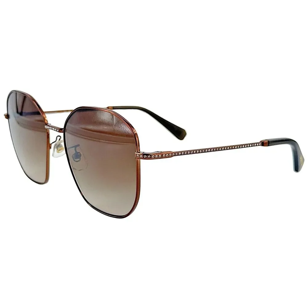 Swarovski SK7012D Womens Metal Sunglass 400213 Bronze 57-19 Brown Grad Lenses